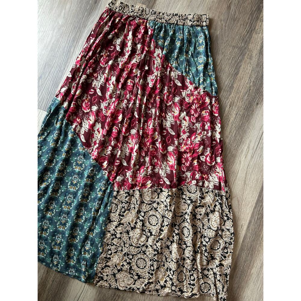 Natural Life Patchwork MaxiSkirt Floral Boho Hippie Flowy festival cottage indie - Picture 11 of 14
